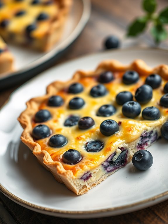 savory quiche with blueberries