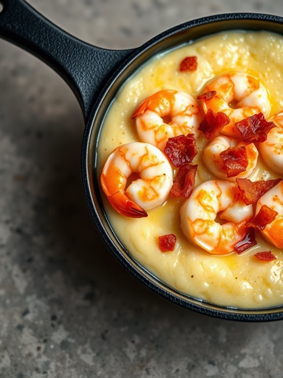 savory shrimp over grits