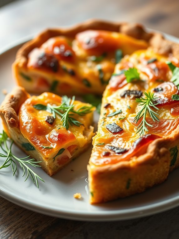 savory smoked salmon quiche