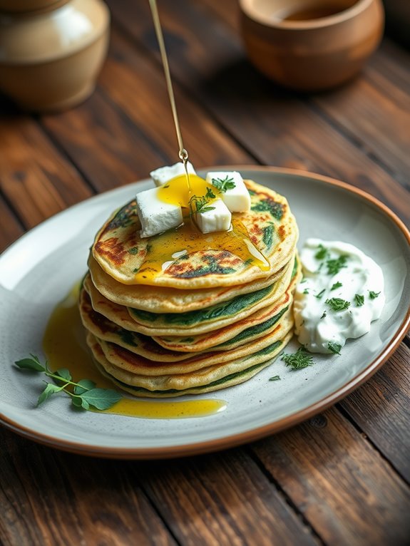 savory spinach feta pancakes