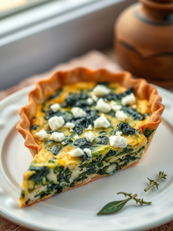 savory spinach feta quiche