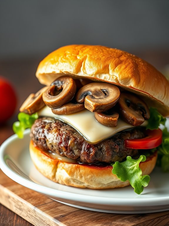 savory swiss mushroom burger