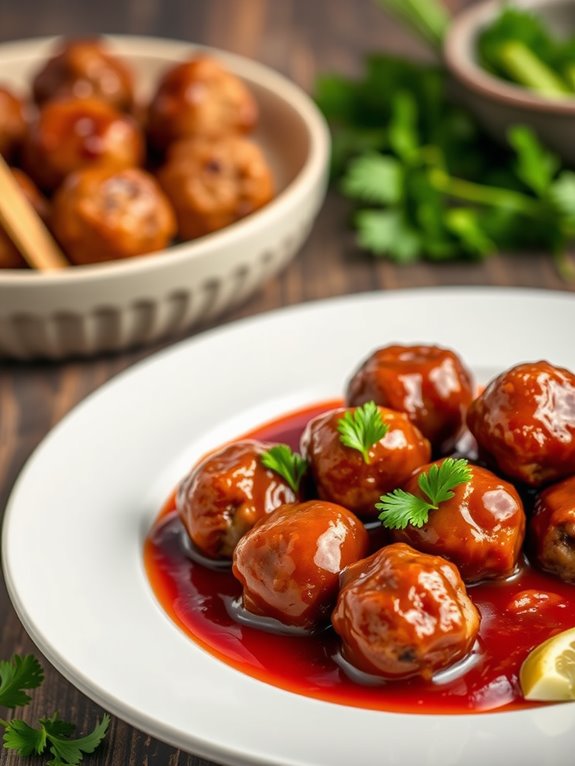 savory tangy bbq meatballs