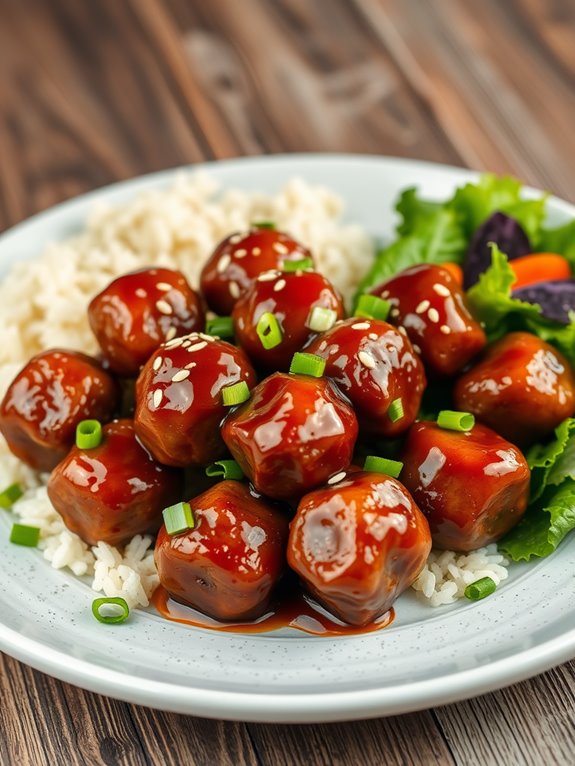 savory teriyaki bbq meatballs