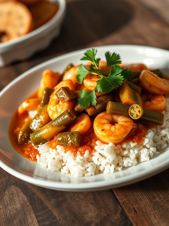 seafood okra gumbo dish