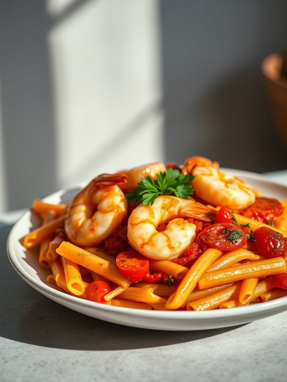 shrimp pasta with spice