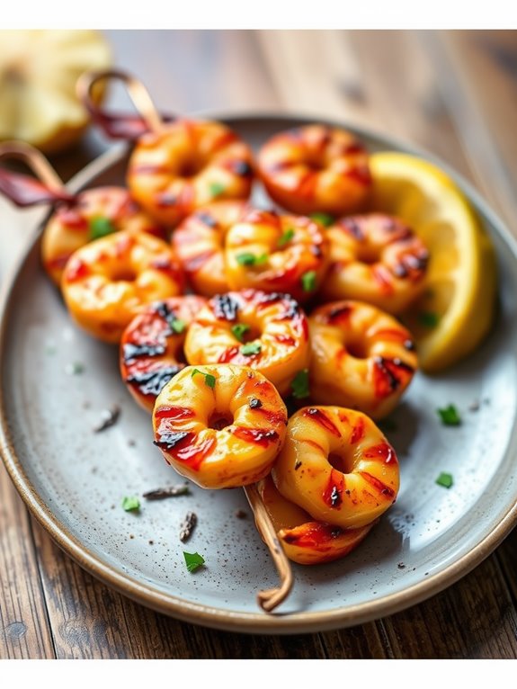 shrimp skewers with pineapple