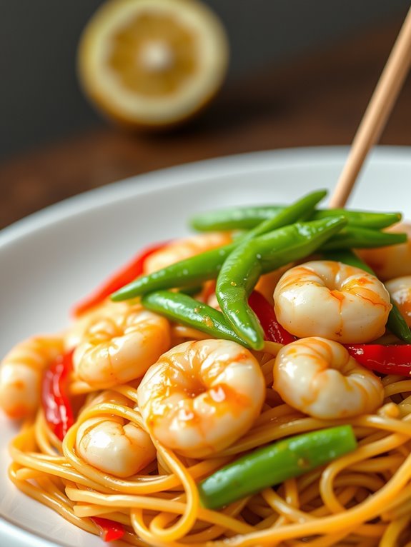 shrimp stir fried noodle dish