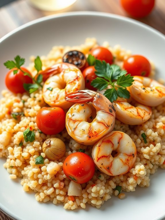 shrimp with couscous dish