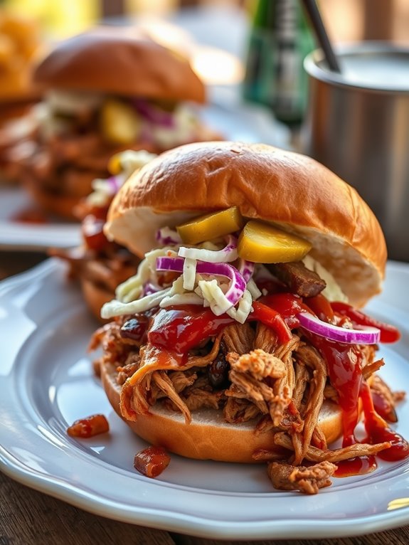 simple slow cooked pork sandwiches