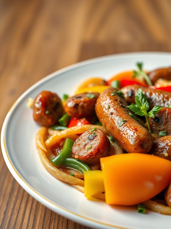 sizzling sausage and peppers