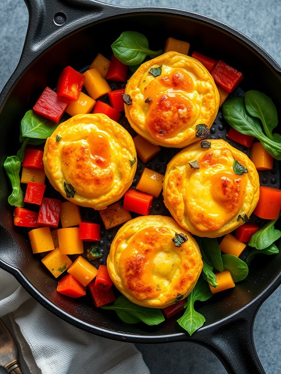 skillet cooked savory egg muffins