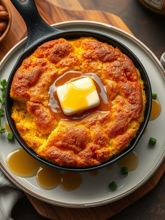 skillet cornbread with honey