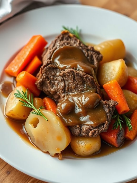 slow cooked beef with vegetables