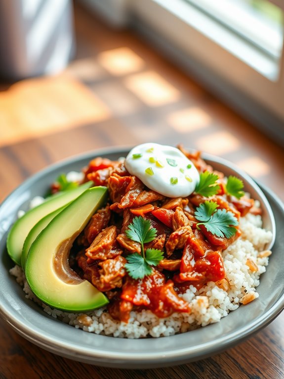 slow cooker enchilada bowl