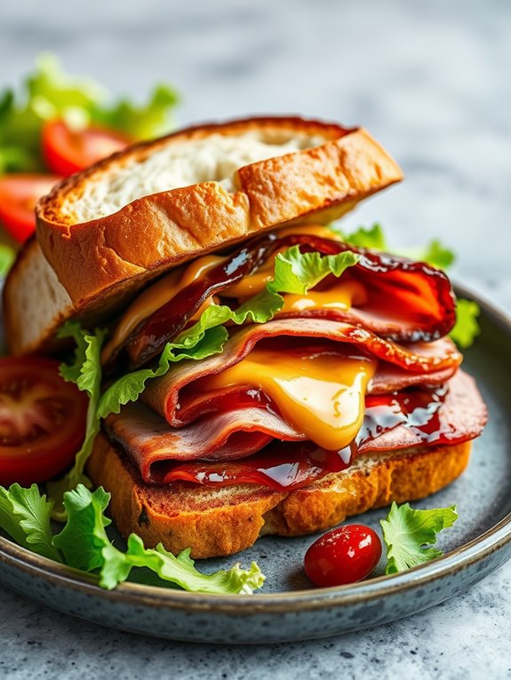 smoky bbq ham sandwich