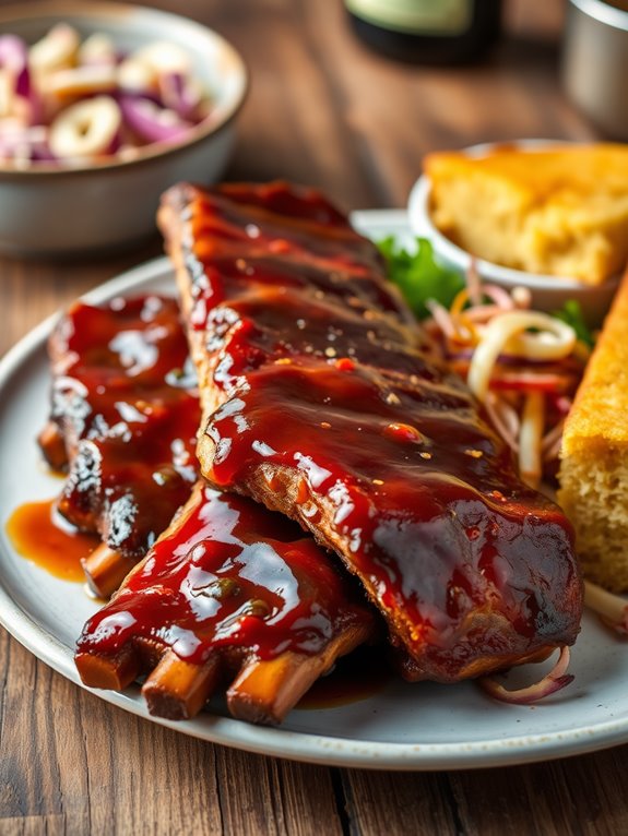 smoky bourbon glazed ribs