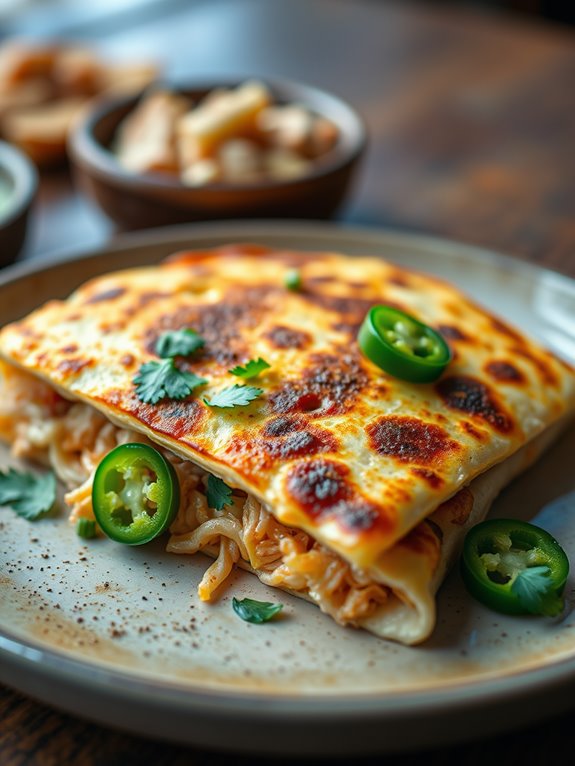 smoky chicken cheese quesadilla