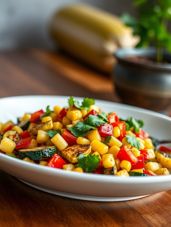 smoky zucchini corn salad