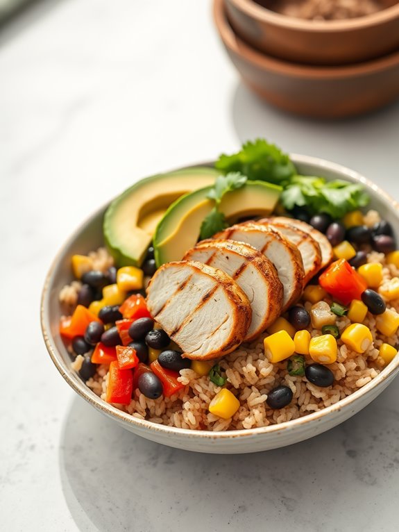 southwest chicken bowl dish