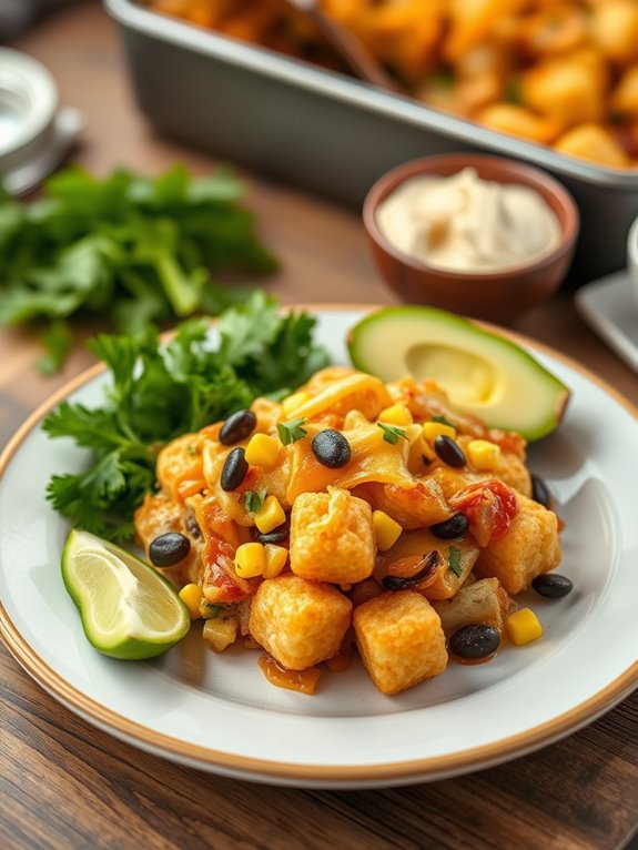 southwest chicken tater tot casserole