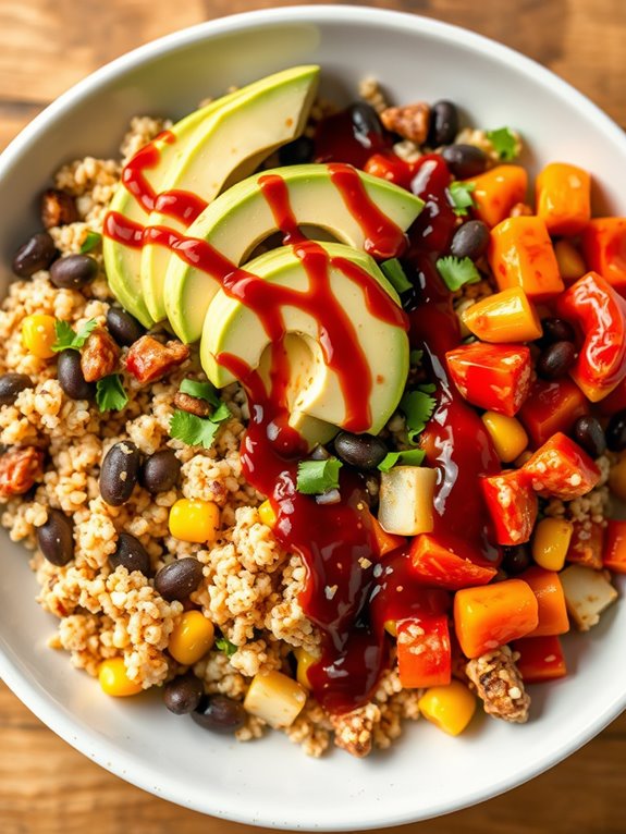 southwest flavored quinoa bowl