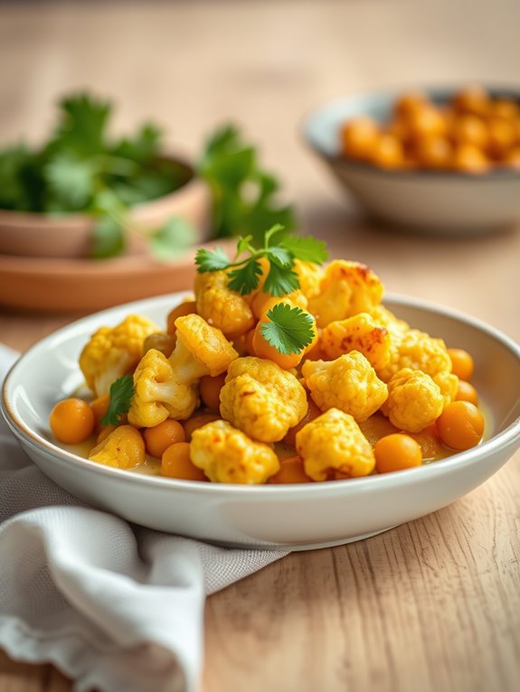 spiced cauliflower with chickpeas