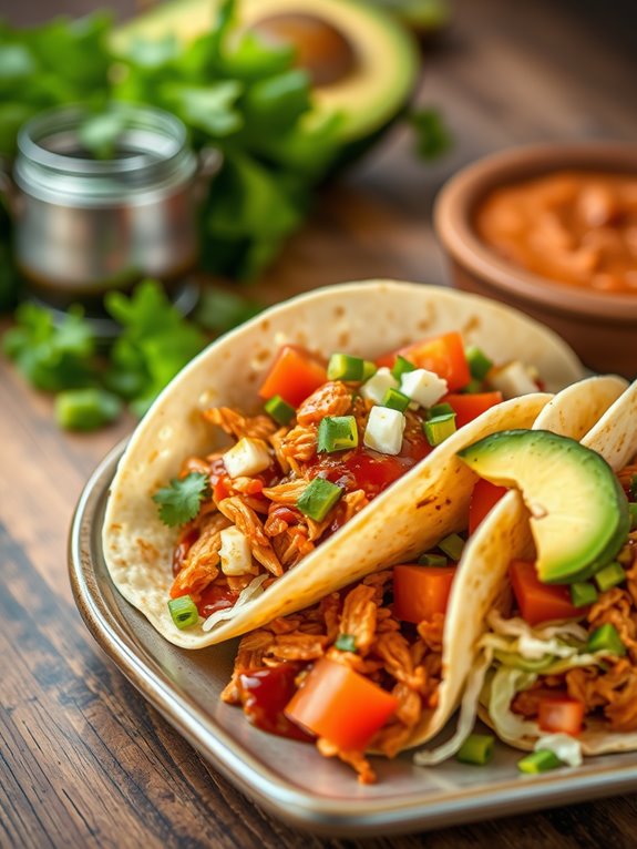 spicy bbq chicken tacos