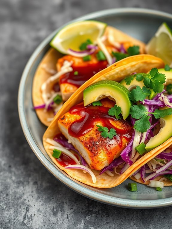 spicy bbq mahi mahi tacos