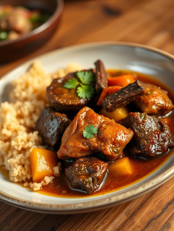 spicy caribbean oxtail dish