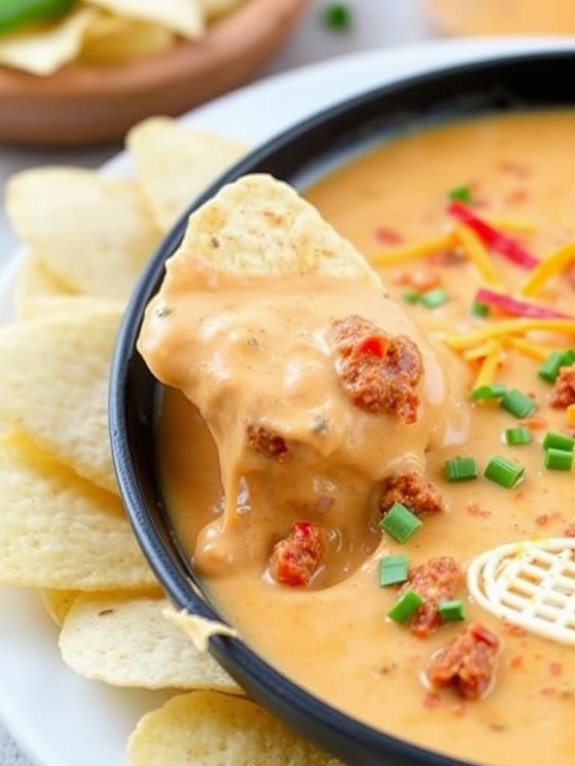 spicy cheese and sausage dip