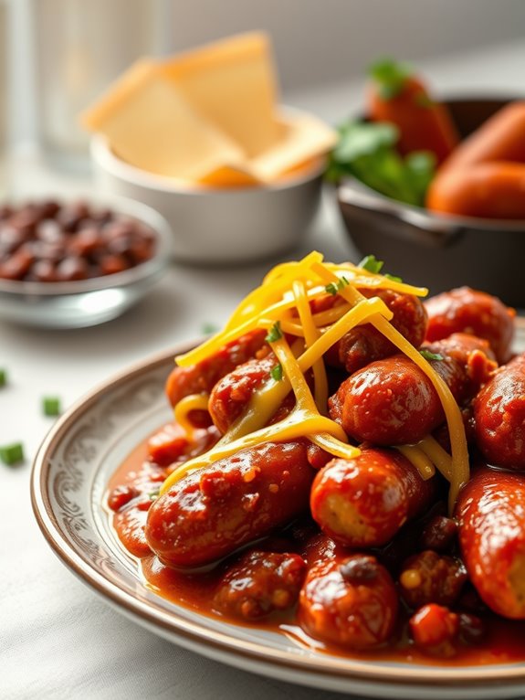 spicy cheese filled sausages