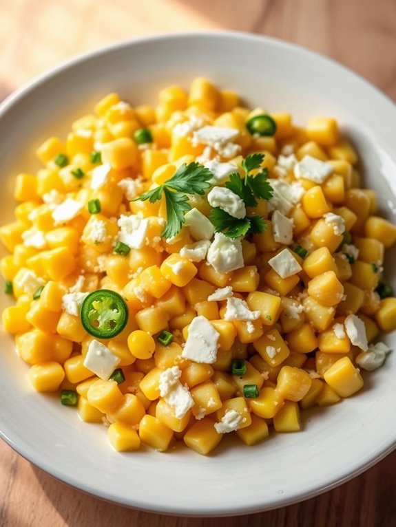 spicy cheesy corn salad