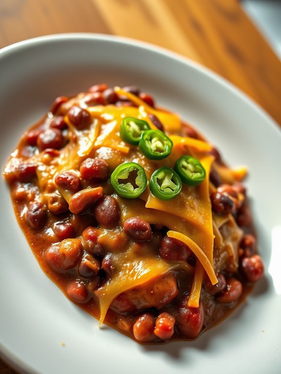 spicy cheesy refried beans