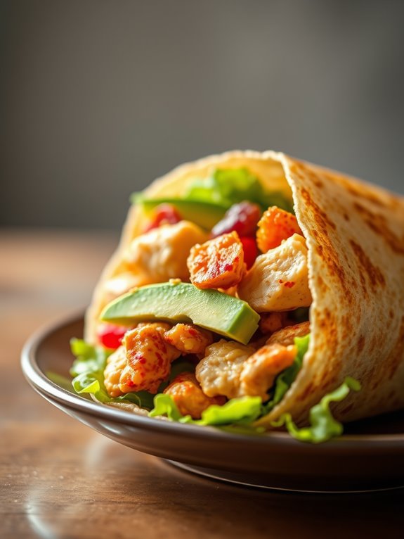 spicy chicken avocado wrap