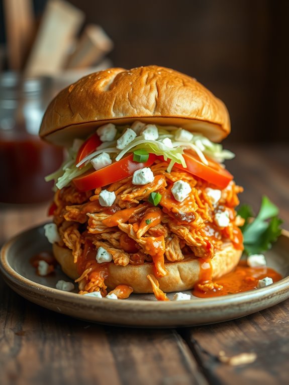 spicy chicken on bun