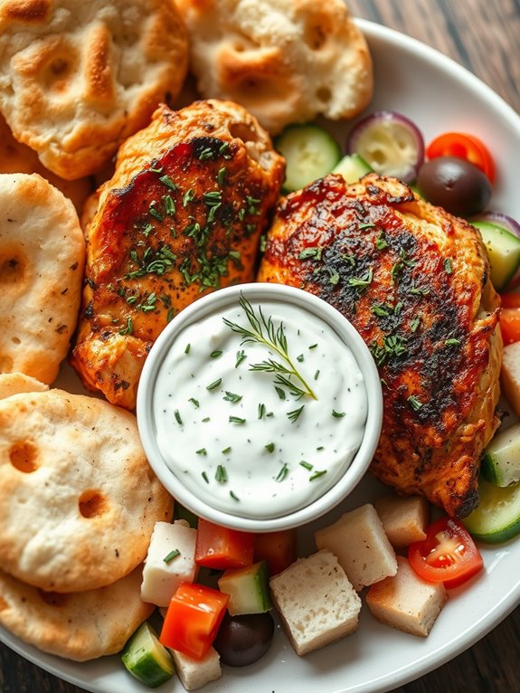 spicy chicken with tzatziki