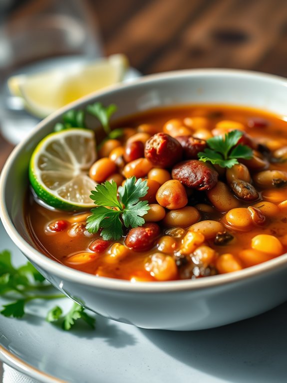 spicy chorizo bean soup