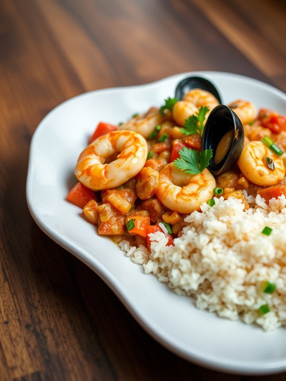 spicy creole seafood dish