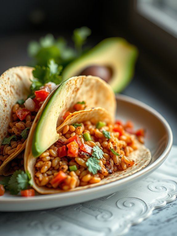 spicy farro tacos recipe