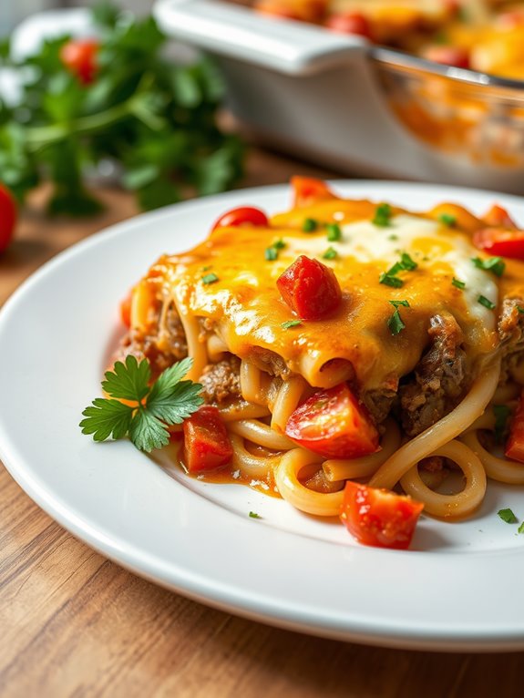 spicy lamb pasta bake