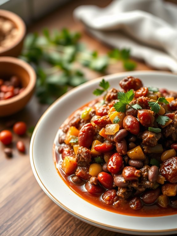 spicy meat and beans