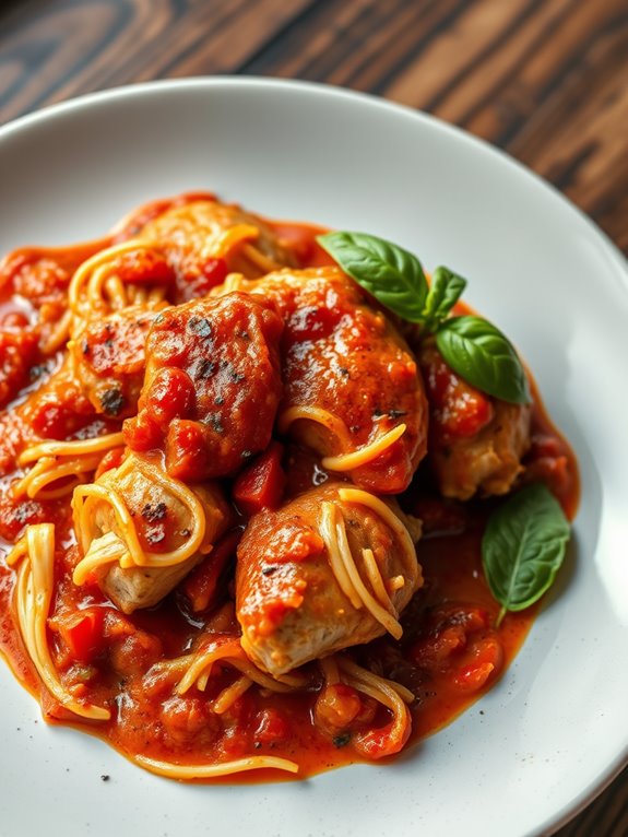 spicy pasta chicken dish