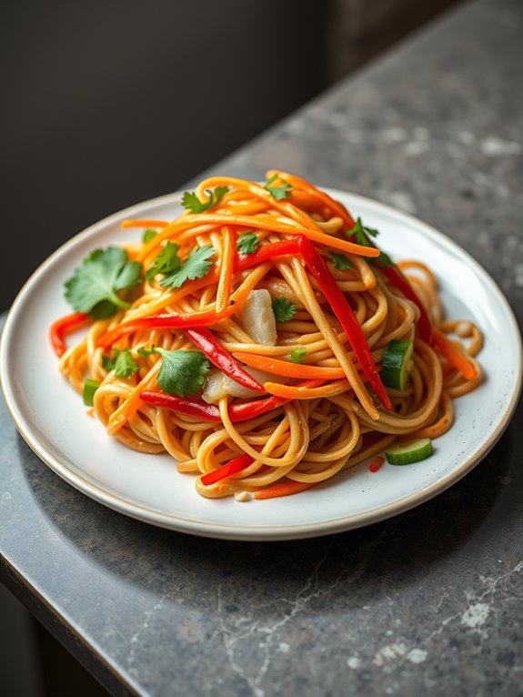 spicy peanut noodle salad