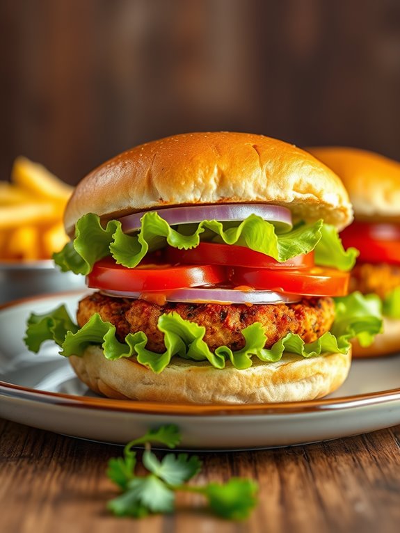 spicy potato paneer burger