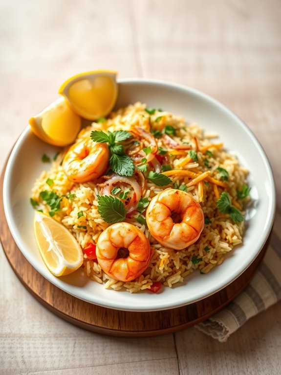 spicy prawn rice dish