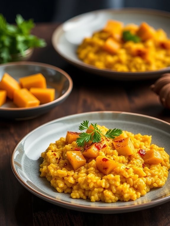 spicy risotto with butternut squash