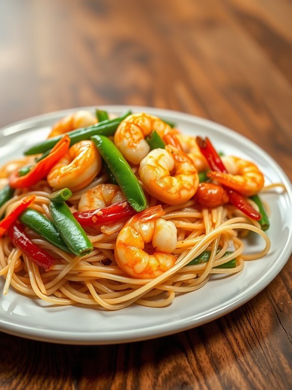 spicy shrimp noodle dish