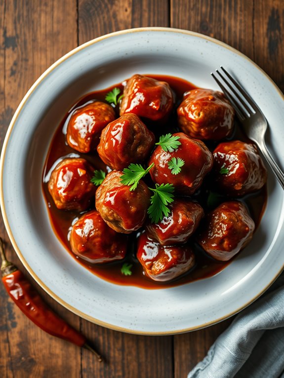 spicy smoky barbecue meatballs