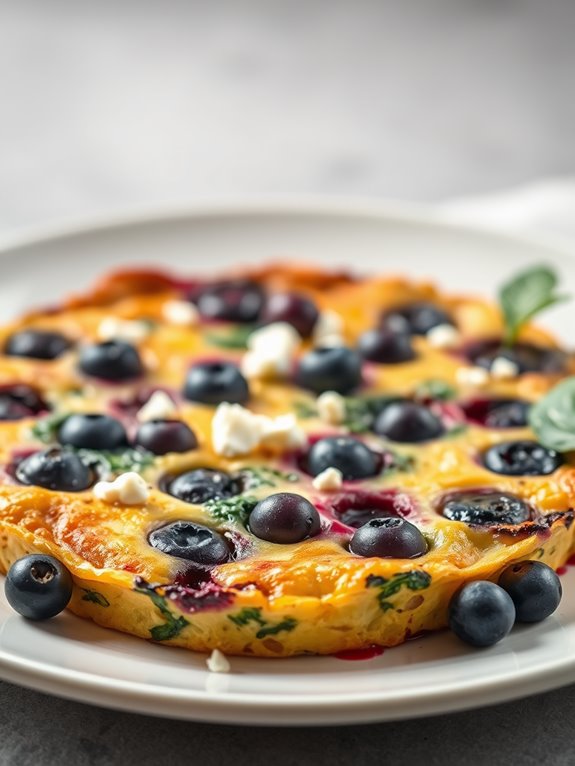 spinach and blueberry frittata